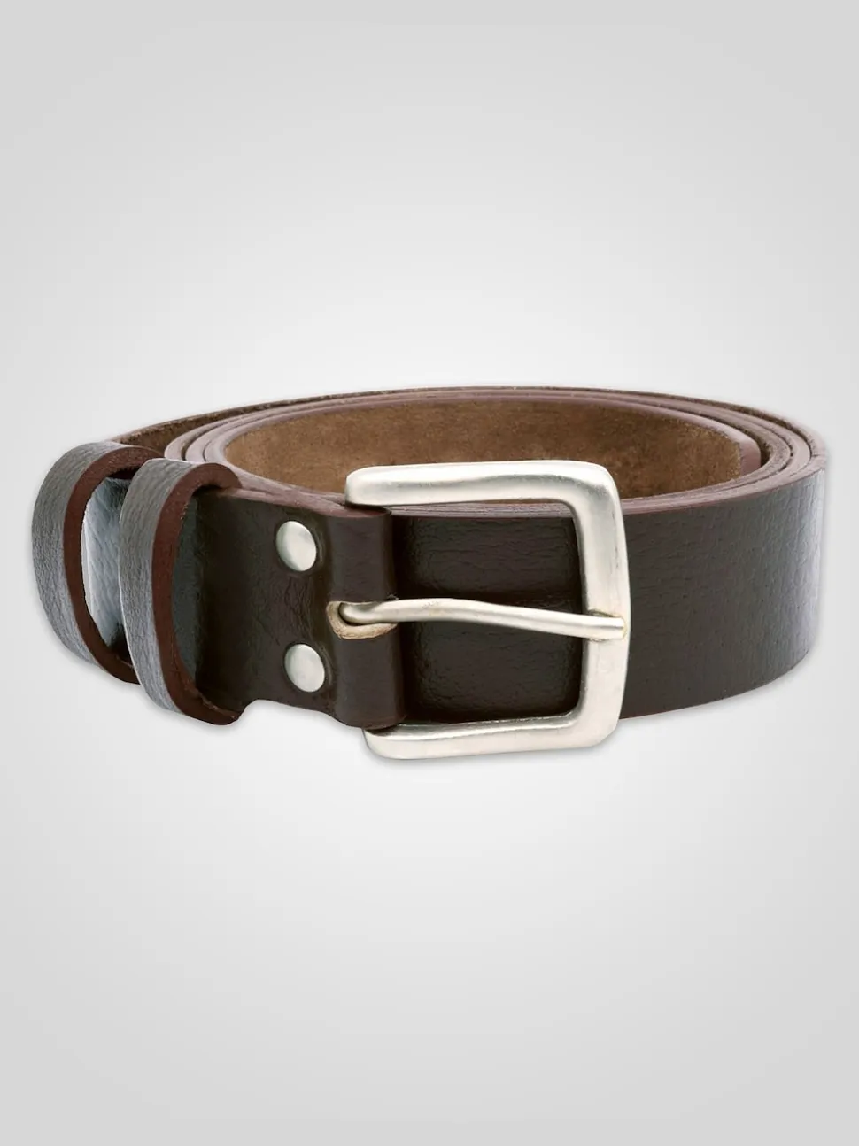 D555 Brown Gavin Hand Crafted Real Leather Hide Belt 3.7 Cm Width