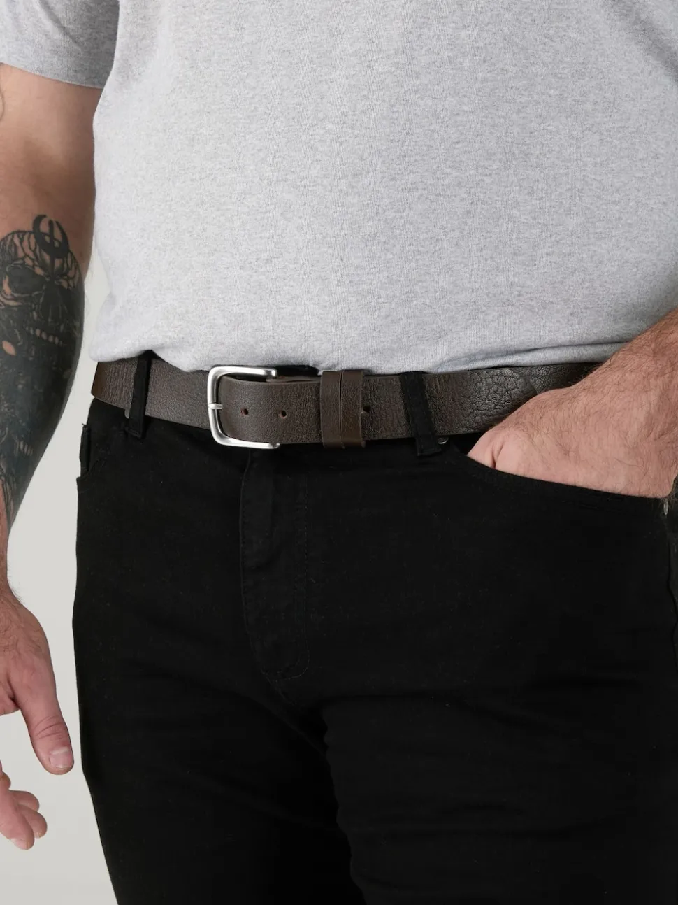 D555 Brown Gavin Hand Crafted Real Leather Hide Belt 3.7 Cm Width