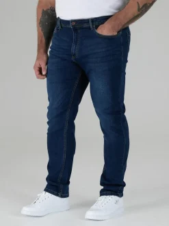 D555 Dark Blue CEDRIC Tapered Fit Stretch Jeans