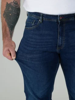 D555 Dark Blue CEDRIC Tapered Fit Stretch Jeans