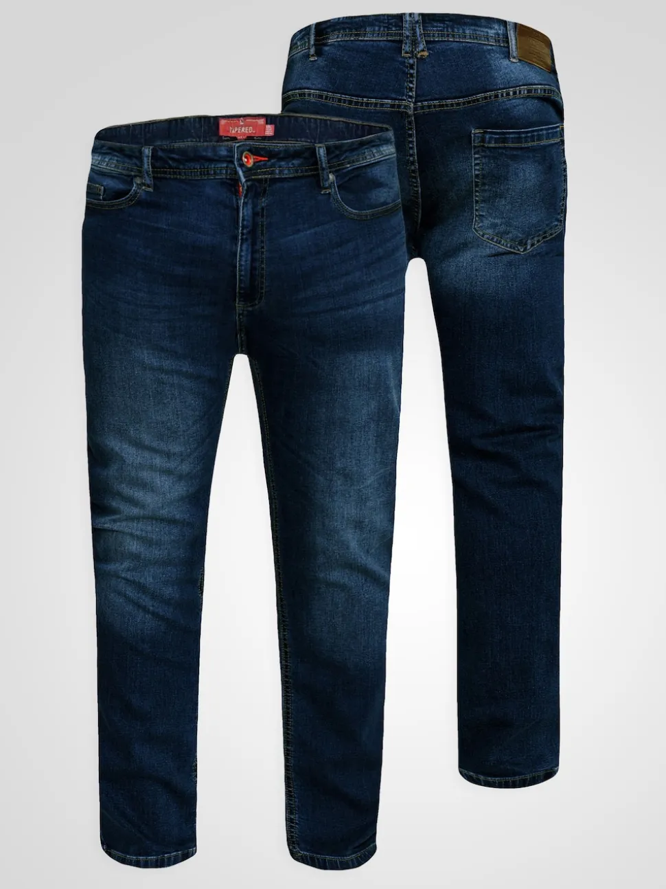 D555 Dark Blue CEDRIC Tapered Fit Stretch Jeans
