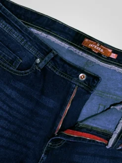 D555 Dark Blue CEDRIC Tapered Fit Stretch Jeans