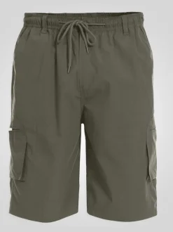 D555 Green NICK Cargo Shorts With Shaped Leg Pockets
