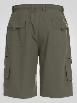 D555 Green NICK Cargo Shorts With Shaped Leg Pockets