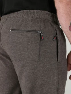 D555 Grey ALBERT Jogging Bottoms With Open Hem and Zipper Pockets