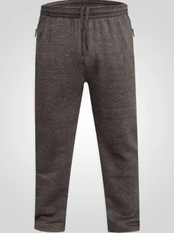 D555 Grey ALBERT Jogging Bottoms With Open Hem and Zipper Pockets