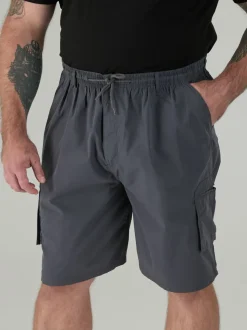 D555 Grey NICK Cargo Shorts With Shaped Leg Pockets