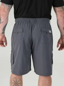 D555 Grey NICK Cargo Shorts With Shaped Leg Pockets