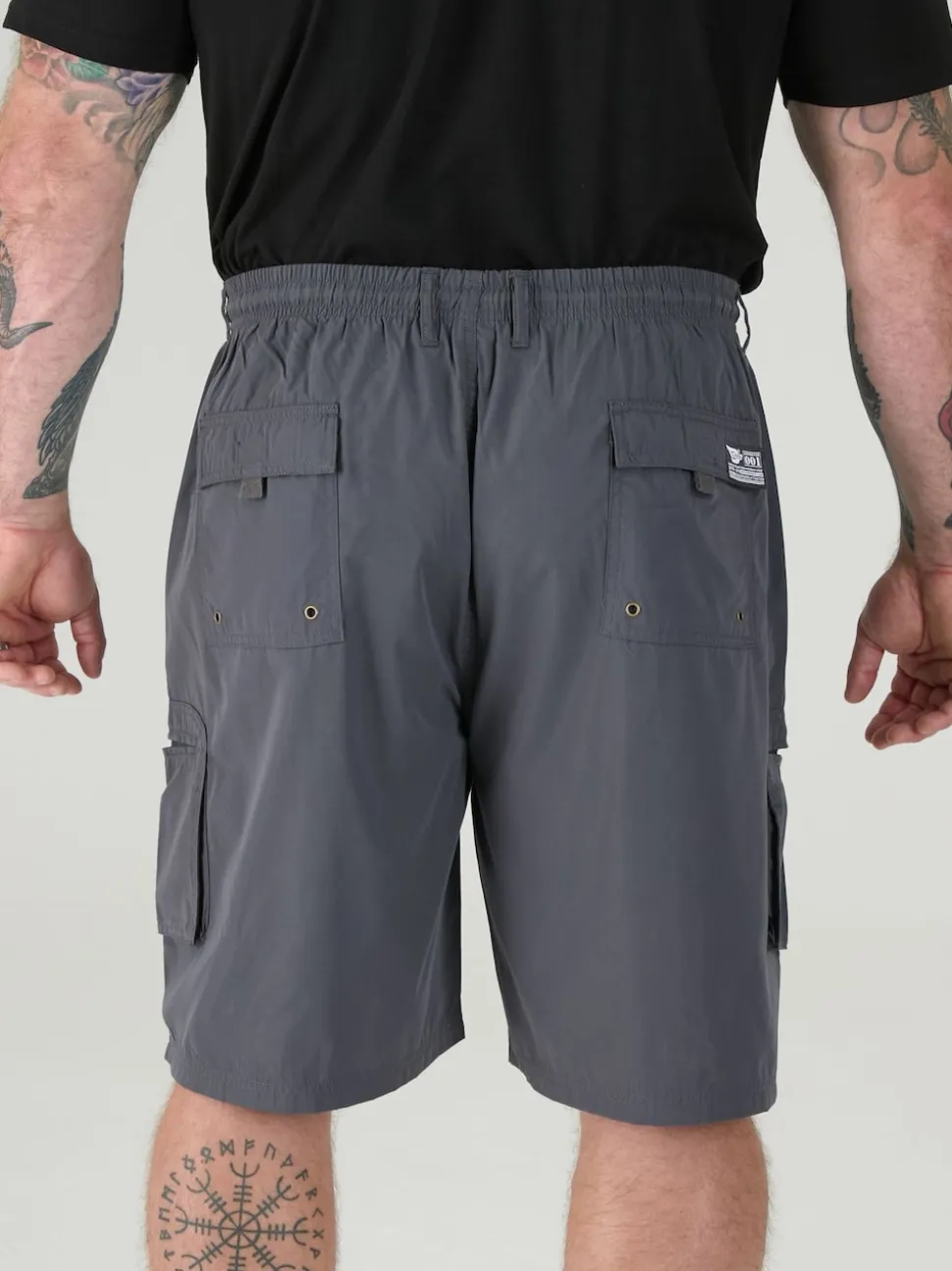 D555 Grey NICK Cargo Shorts With Shaped Leg Pockets