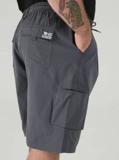 D555 Grey NICK Cargo Shorts With Shaped Leg Pockets