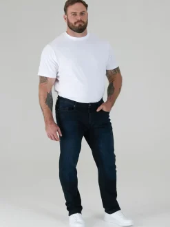 D555 Navy CEDRIC Tapered Fit Stretch Jeans