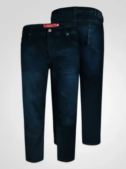D555 Navy CEDRIC Tapered Fit Stretch Jeans