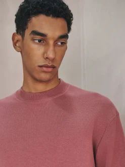 Damson Pink N. Premium Cotton Rich Relaxed Fit Mid Weight Knitted Sweatshirt