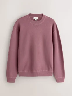 Damson Pink N. Premium Cotton Rich Relaxed Fit Mid Weight Knitted Sweatshirt