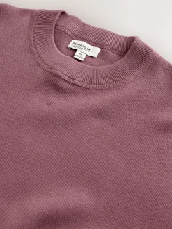 Damson Pink N. Premium Cotton Rich Relaxed Fit Mid Weight Knitted Sweatshirt