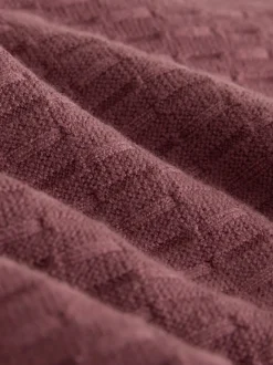 Damson Pink N.Premium Regular Fit Mid Weight Textured Knitted Crew Neck T-Shirt