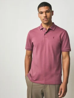 Damson Pink Regular Fit Short Sleeve Pique Polo Shirt