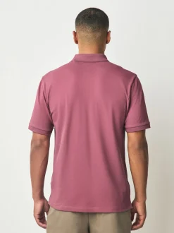 Damson Pink Regular Fit Short Sleeve Pique Polo Shirt