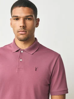 Damson Pink Regular Fit Short Sleeve Pique Polo Shirt