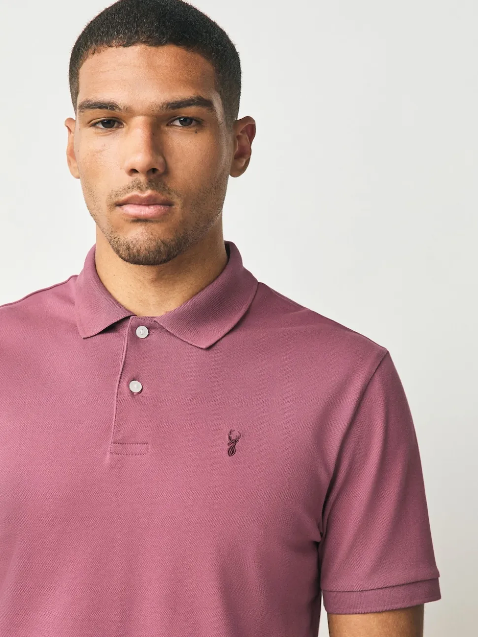Damson Pink Regular Fit Short Sleeve Pique Polo Shirt