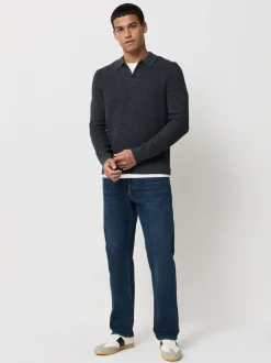 Dark Blue - ThermoGen Straight Fit Motionflex Jeans