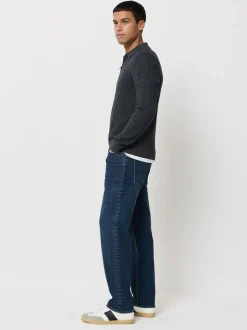 Dark Blue - ThermoGen Straight Fit Motionflex Jeans