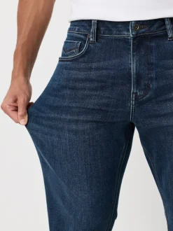 Dark Blue - ThermoGen Straight Fit Motionflex Jeans