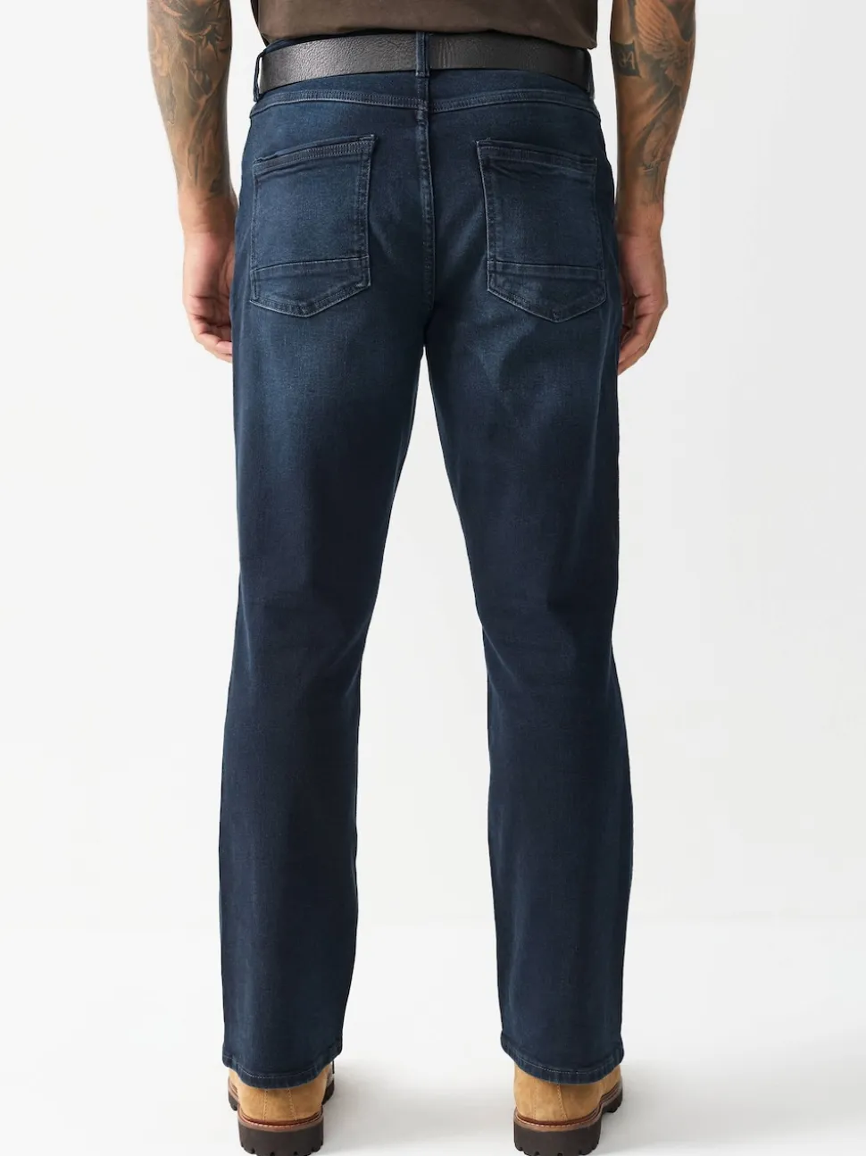 Dark Blue Bootcut Belted Authentic Jeans