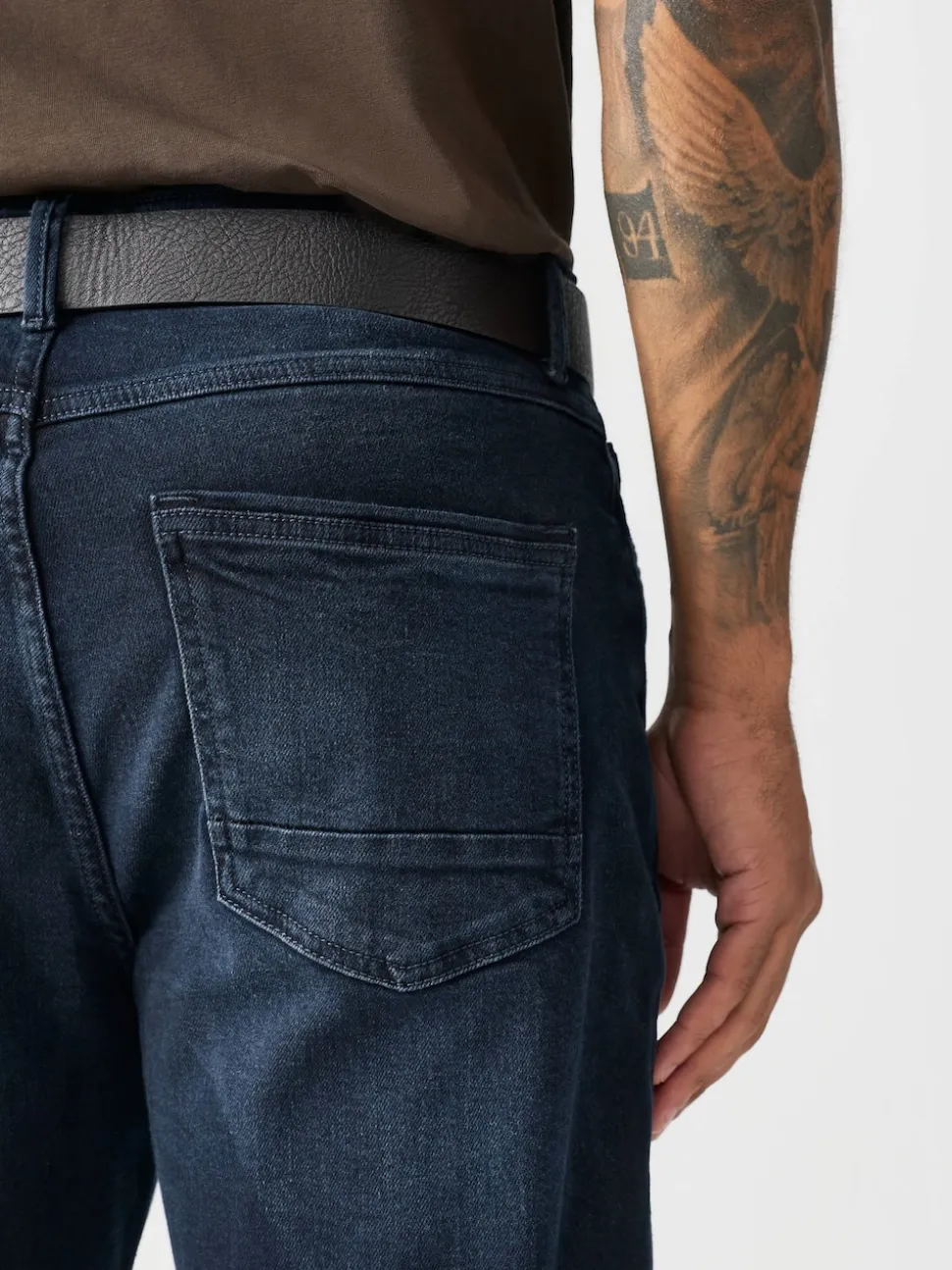 Dark Blue Bootcut Belted Authentic Jeans