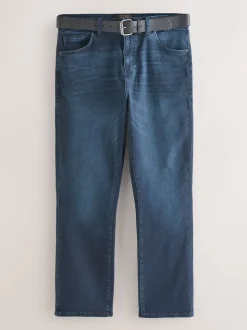 Dark Blue Bootcut Belted Authentic Jeans
