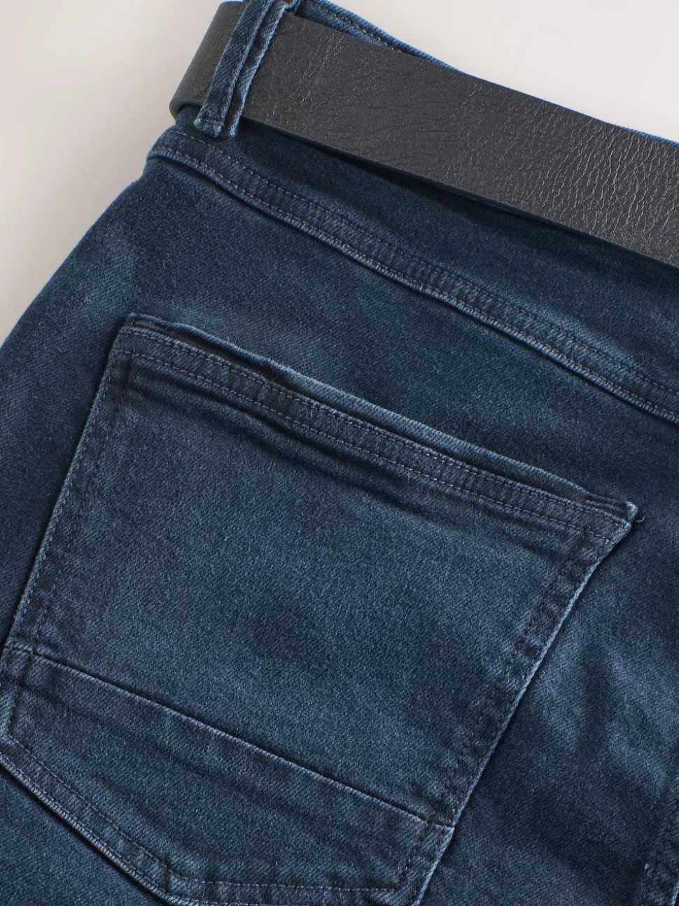 Dark Blue Bootcut Belted Authentic Jeans