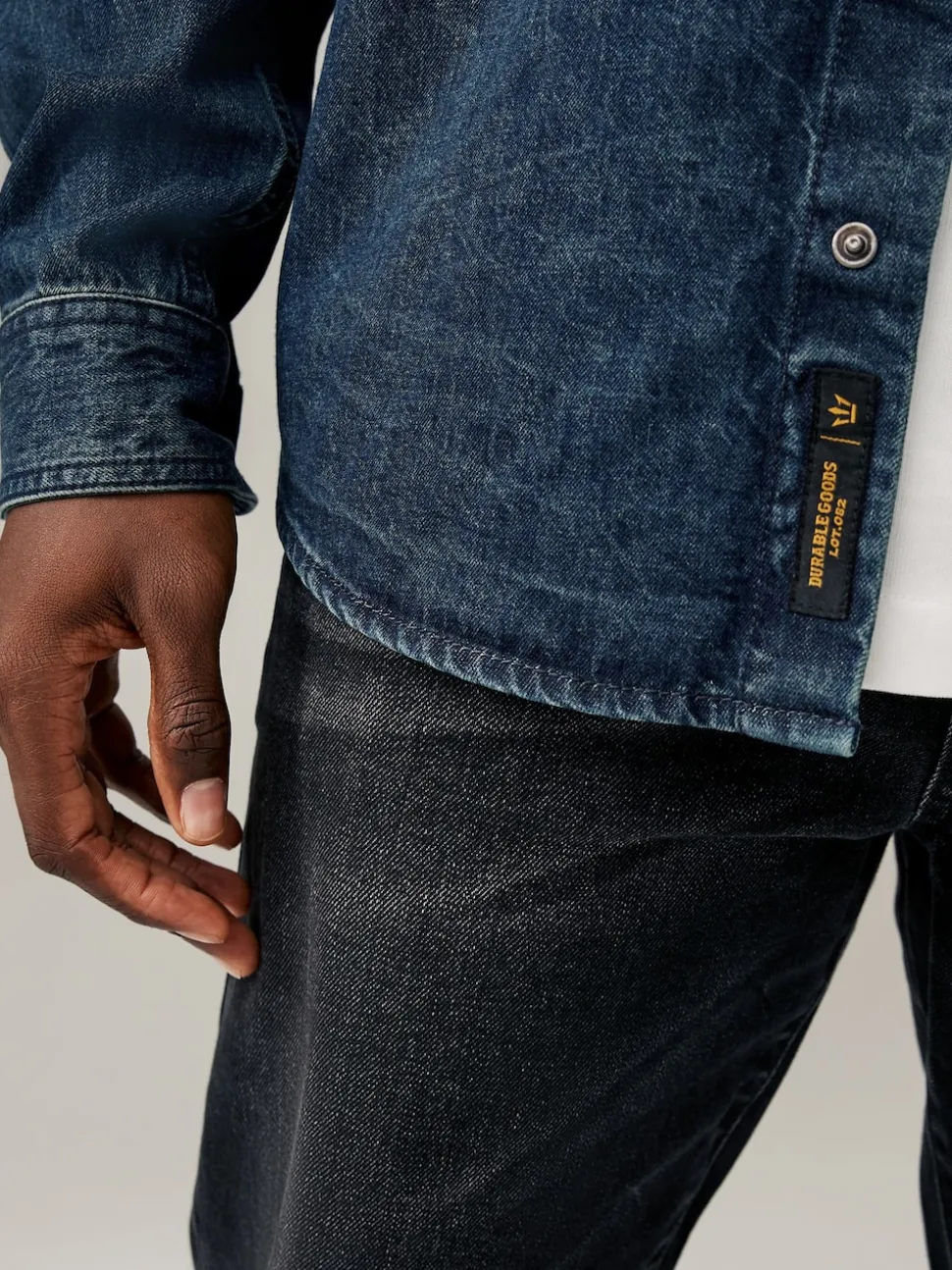 Dark Blue Denim Western 100% Cotton Long Sleeve Shirt