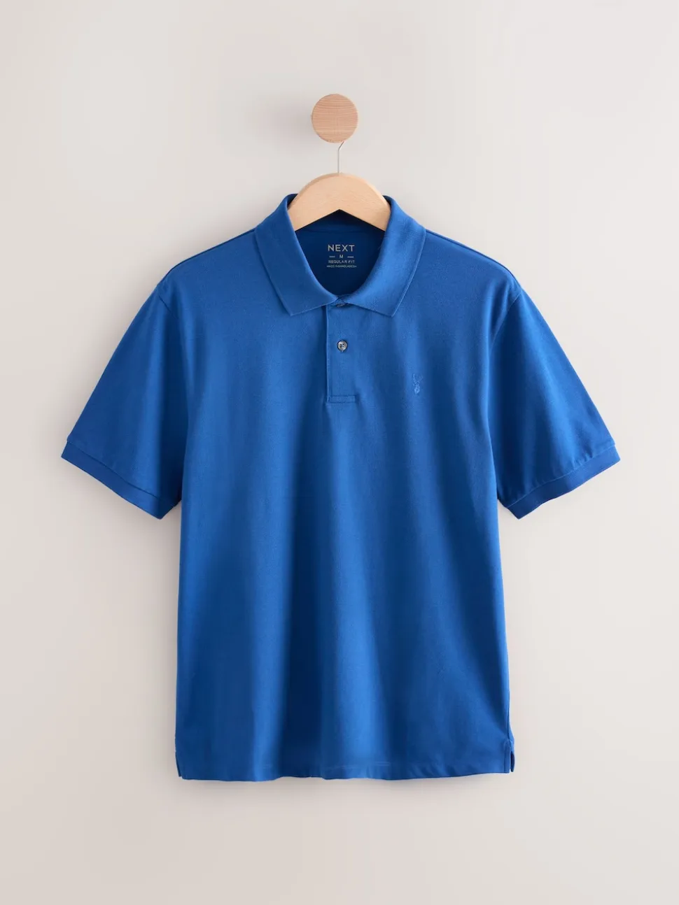 Dark Blue Regular Fit Short Sleeve Pique Polo Shirt