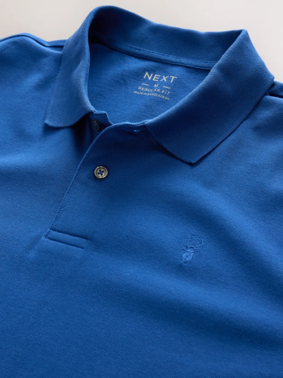 Dark Blue Regular Fit Short Sleeve Pique Polo Shirt