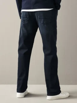 Dark Blue Straight Fit Belted Authentic Jeans