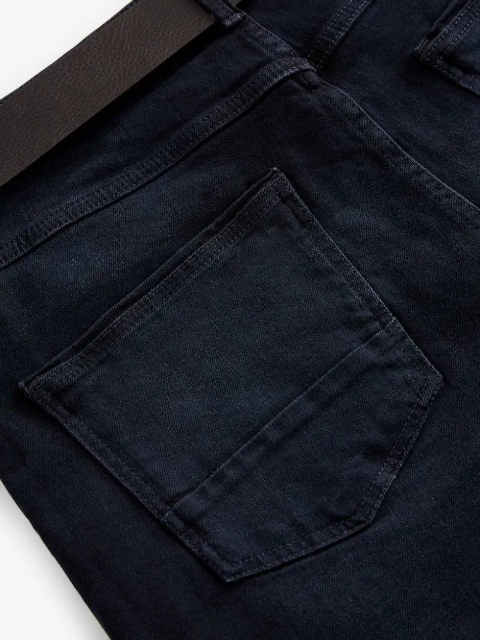 Dark Blue Straight Fit Belted Authentic Jeans