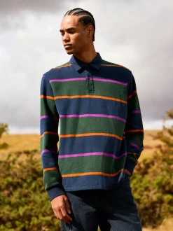 Dark Blue/Green Stripe Rugby Shirt