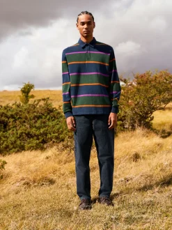 Dark Blue/Green Stripe Rugby Shirt