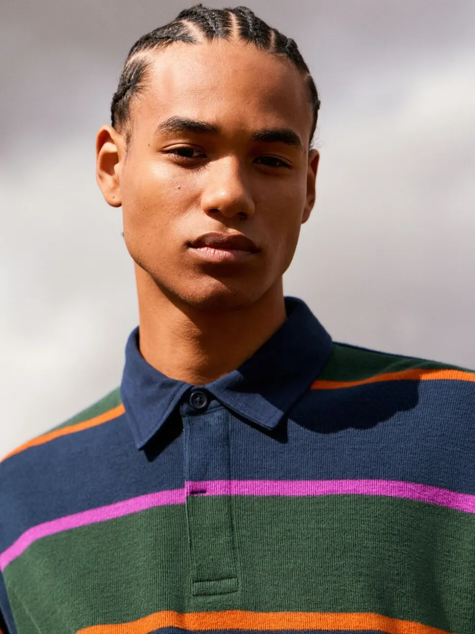 Dark Blue/Green Stripe Rugby Shirt