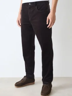 Dark Burgundy Slim Fit Motionflex Corduroy Stretch Trousers