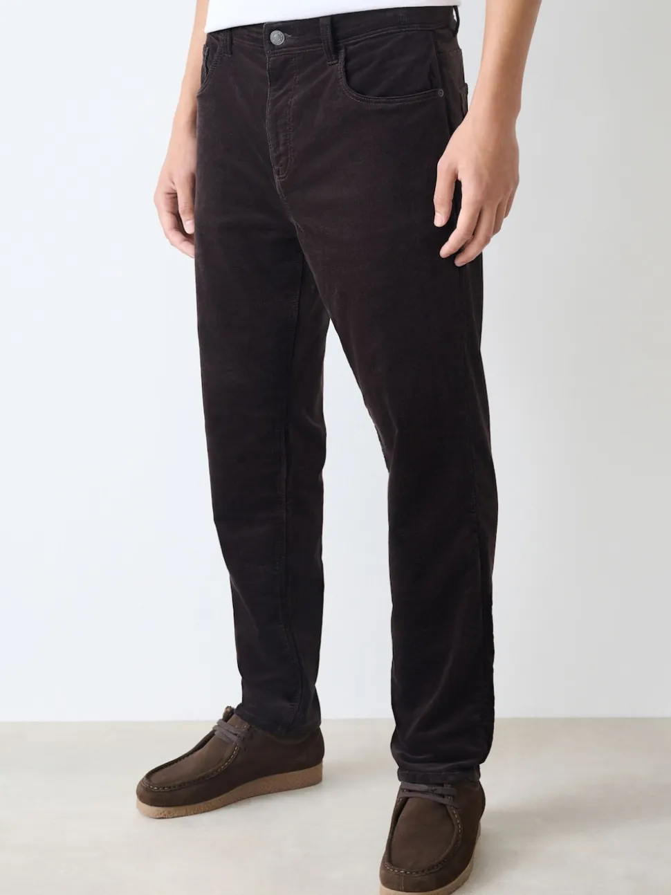 Dark Burgundy Slim Fit Motionflex Corduroy Stretch Trousers
