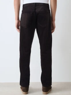 Dark Burgundy Slim Fit Motionflex Corduroy Stretch Trousers