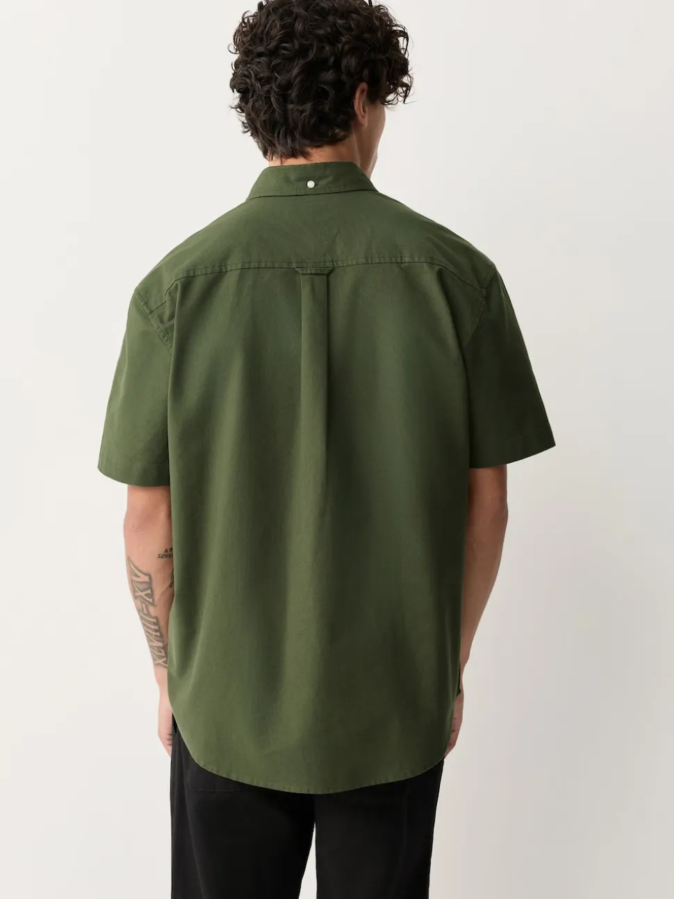 Dark Green Regular Fit Short Sleeve Oxford Shirt