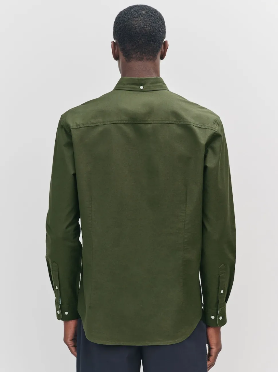 Dark Green Slim Fit Long Sleeve Oxford Shirt