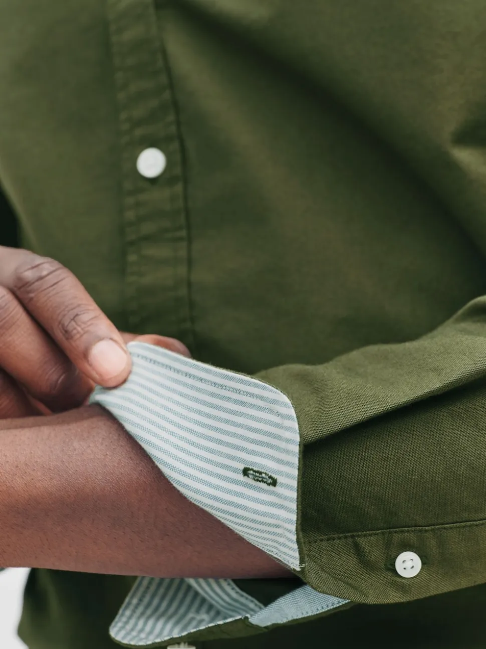 Dark Green Slim Fit Long Sleeve Oxford Shirt