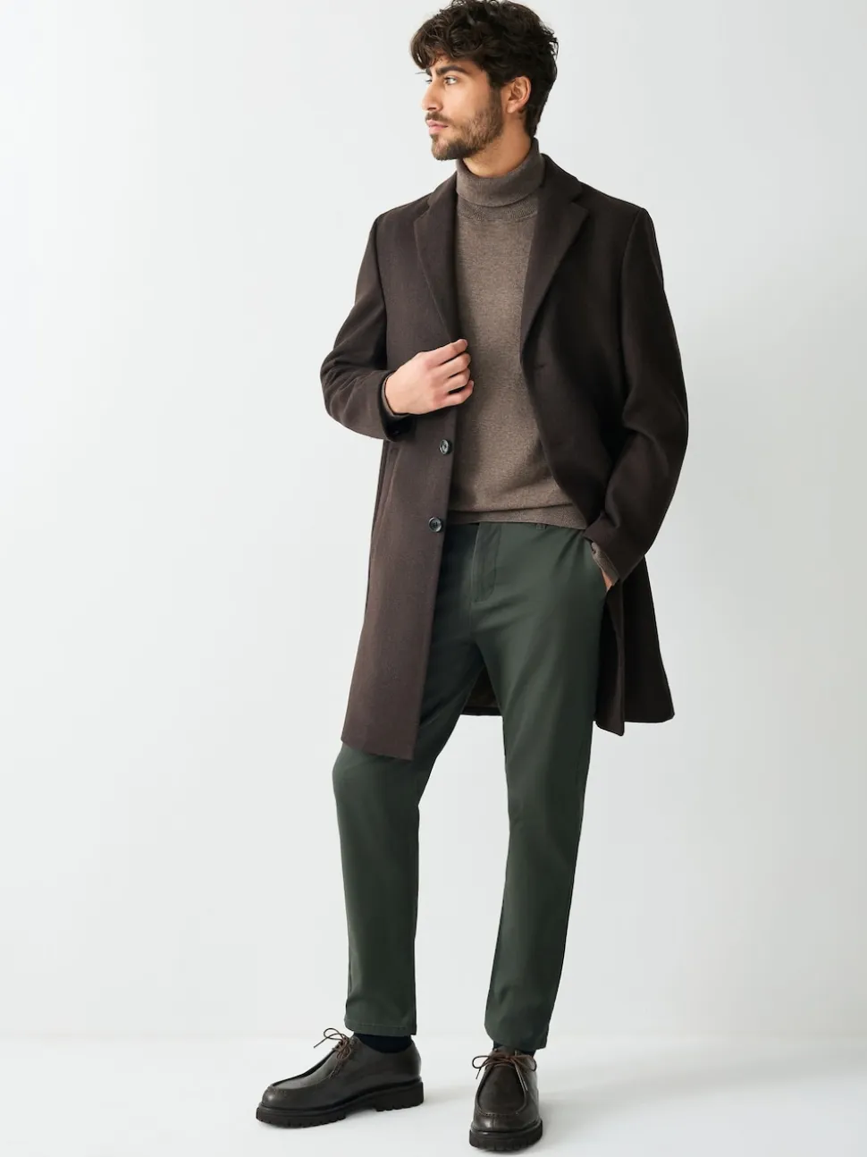 Dark Green Slim Fit Stretch Chinos Trousers