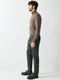 Dark Green Slim Fit Stretch Chinos Trousers