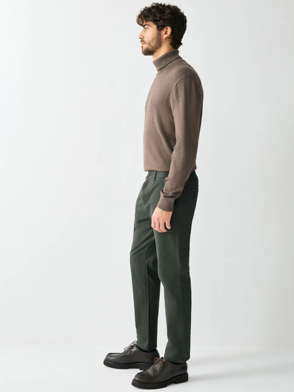 Dark Green Slim Fit Stretch Chinos Trousers