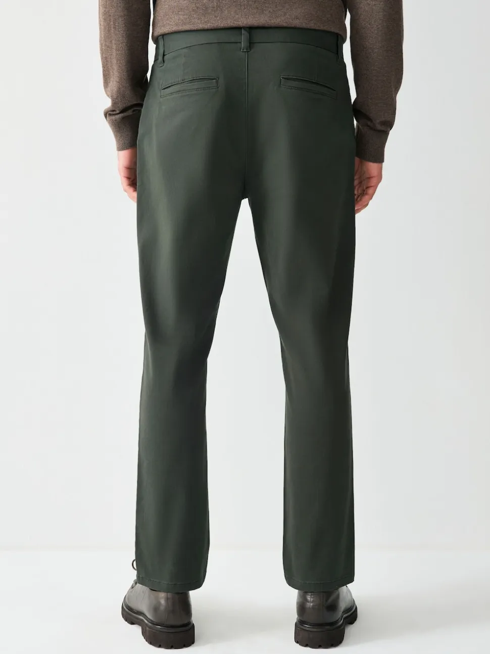 Dark Green Slim Fit Stretch Chinos Trousers