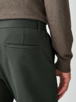 Dark Green Slim Fit Stretch Chinos Trousers